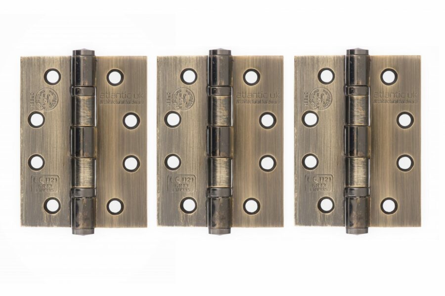 AH1433AB Hinges Grade 13 Fire Rated - Antique Brass - Set of 3