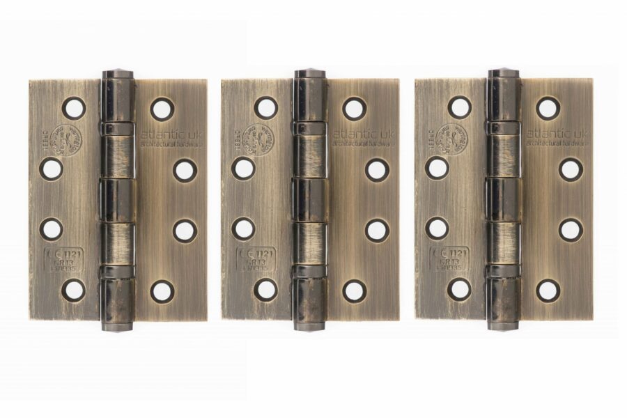 AH1433AB Hinges Grade 13 Fire Rated - Antique Brass - Set of 3