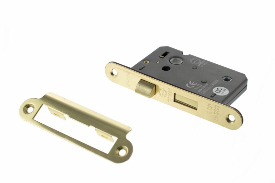 ALKRCBATH3PB Radius Corner Bathroom Lock [CE] - Polished Brass - Each