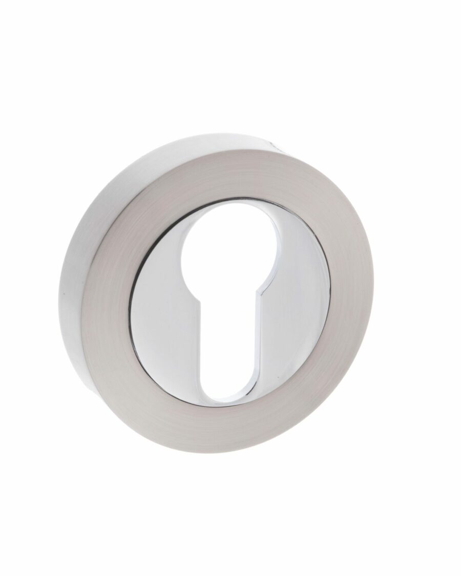 MESCESNCP Euro Escutcheon - Satin Nickel/Polished Chrome - Each