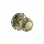 OE50RMKAB Solid Brass Reeded Mortice Knob - Antique Brass - Set