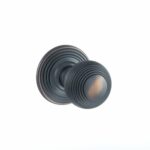 OE50RMKAC Solid Brass Reeded Mortice Knob - Antique Copper - Set