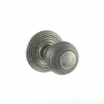 OE50RMKDS Solid Brass Reeded Mortice Knob - Distressed Silver - Set