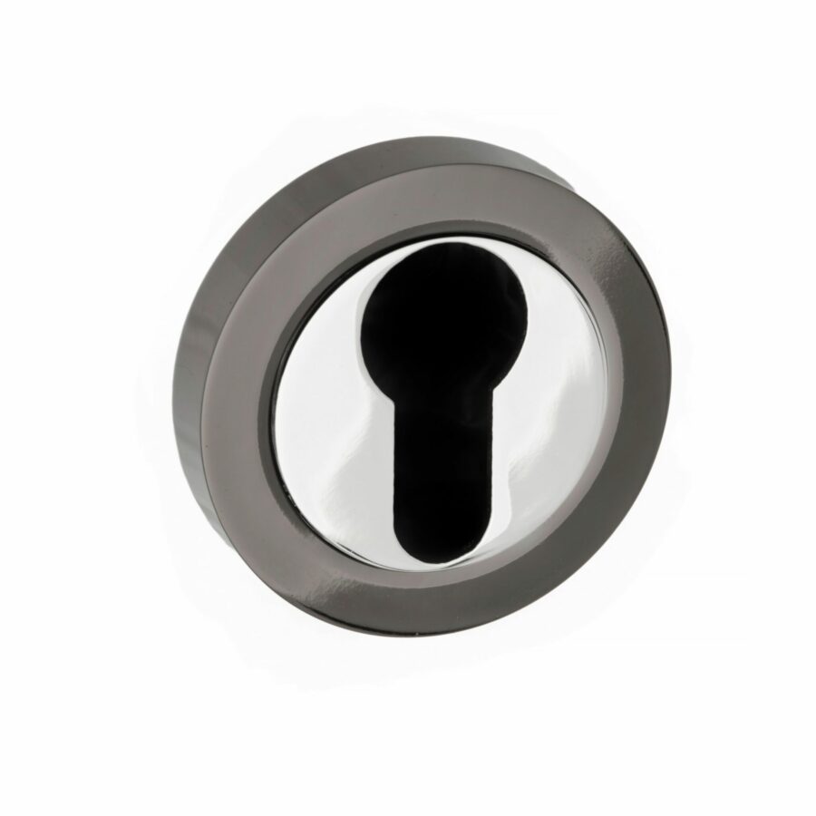 S3ESCERBNPC Euro Escutcheon - Black Nickel/Polished Chrome - Each