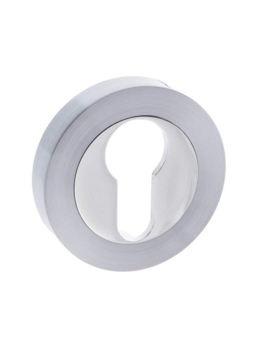 S3ESCERSCPC Euro Escutcheon - Satin Chrome/Polished Chrome - Each