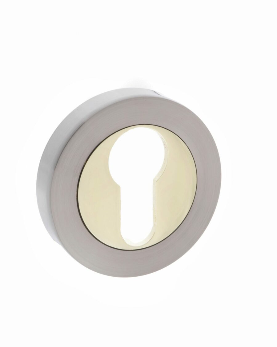 S3ESCERSNBP Euro Escutcheon - Satin Nickel/Polished Brass - Each