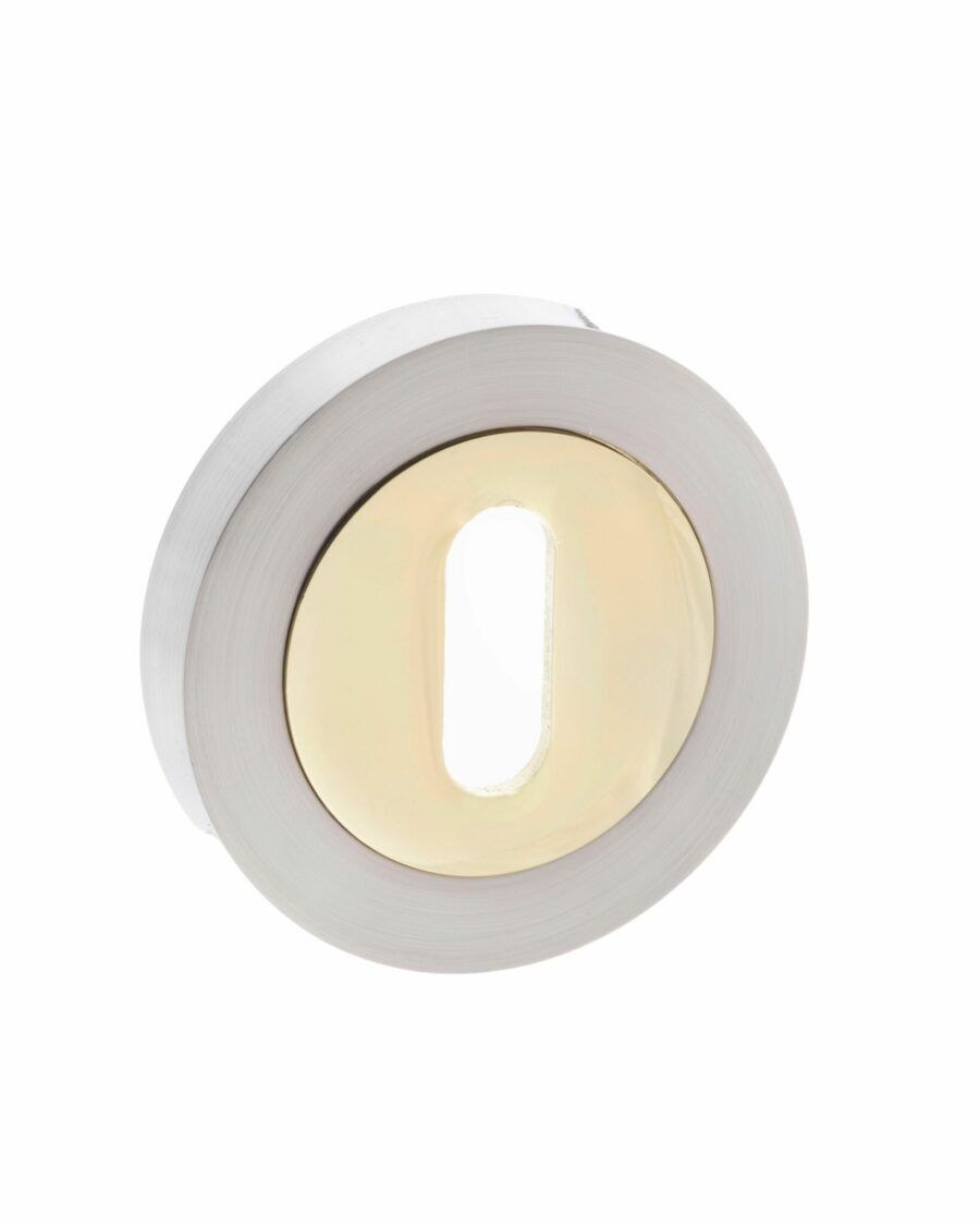 S3ESCKRSNBP Key Escutcheon - Satin Nickel/Polished Brass - Each