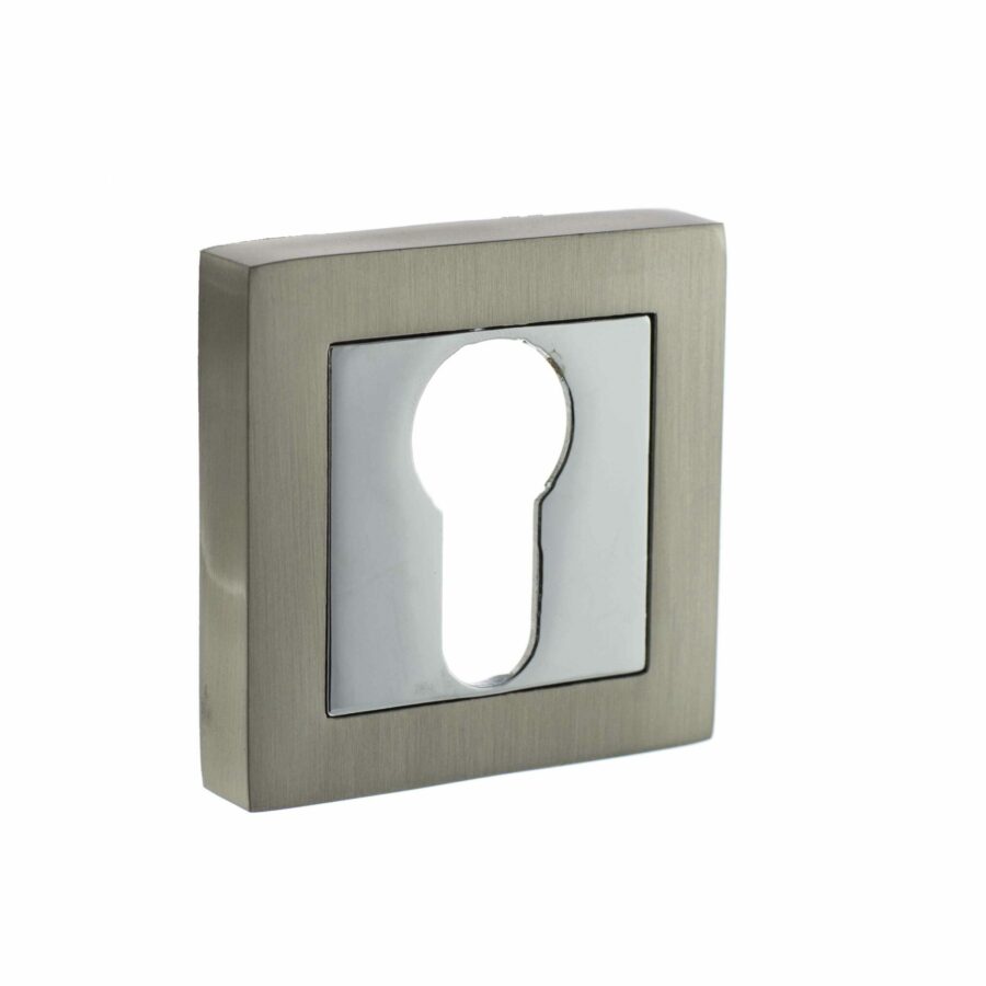 S4ESCESSNPC Euro Escutcheon - Satin Nickel/Polished Chrome - Each