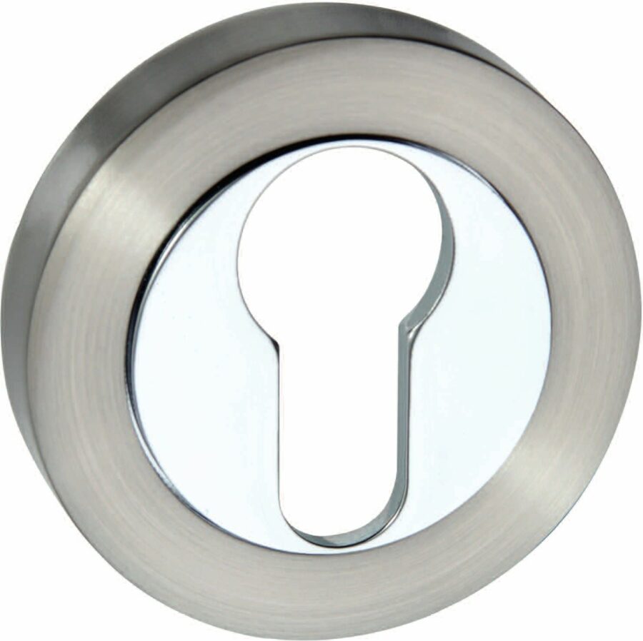SPMESCESNCP Euro Escutcheon - Satin Nickel/Polished Chrome - Each