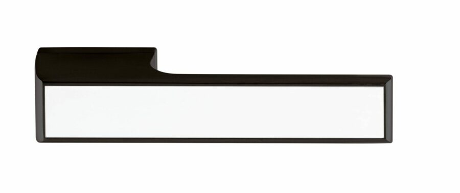 T3089LWHMB Designer Lever  - White Decorative Plate - Matt Black - Set